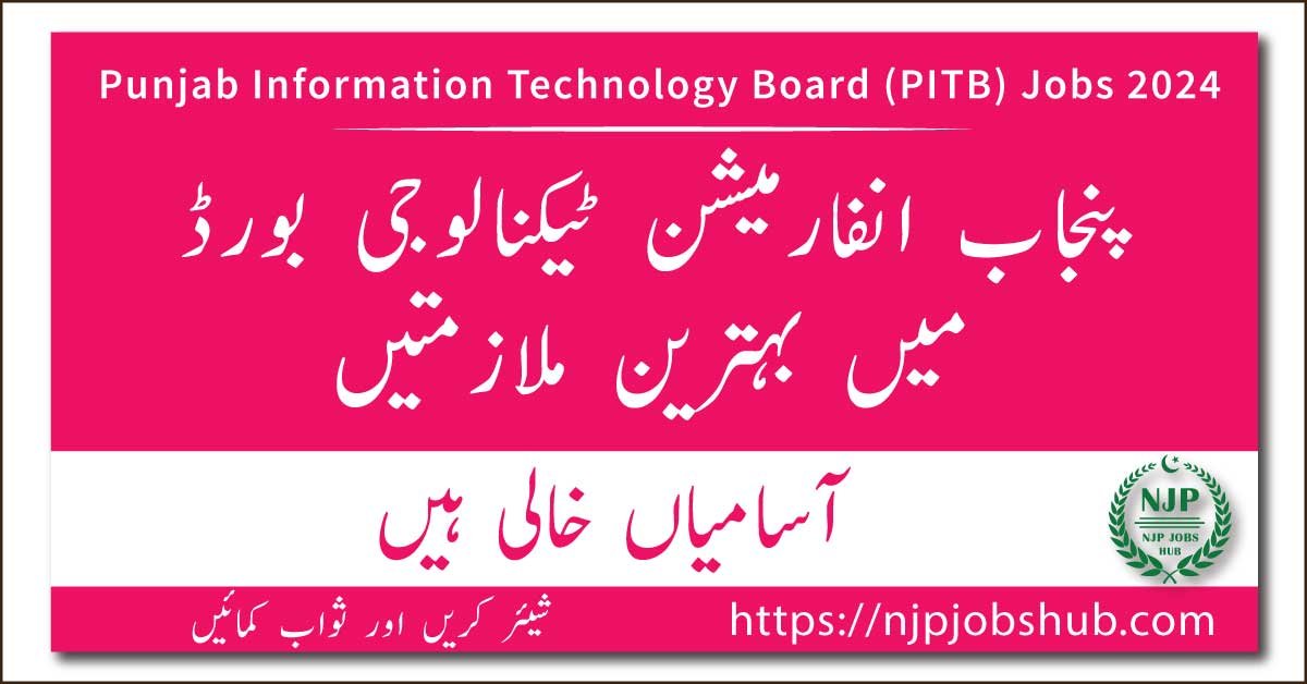 Punjab Information Technology Board (PITB) Jobs 2024